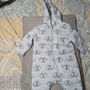 Cozy Blue Elephant Print Kids Pajamas